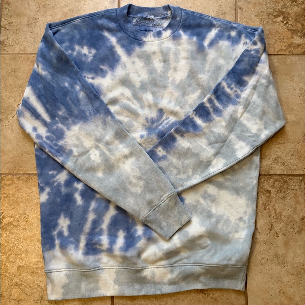 EUC Abercrombie & Fitch Crewneck Soft A&F Tie-Dye Fleece Sweatshirt